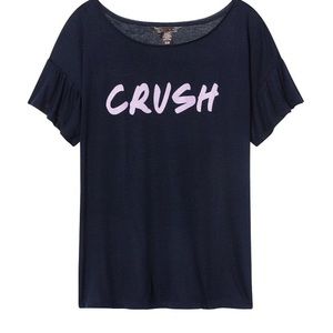 NWT Victoria’s Secret Lounge Graphic Ruffle Tee